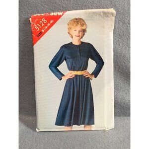 Vintage 80s Misses See & Sew 5128 Dress Pattern Size 14-16-18